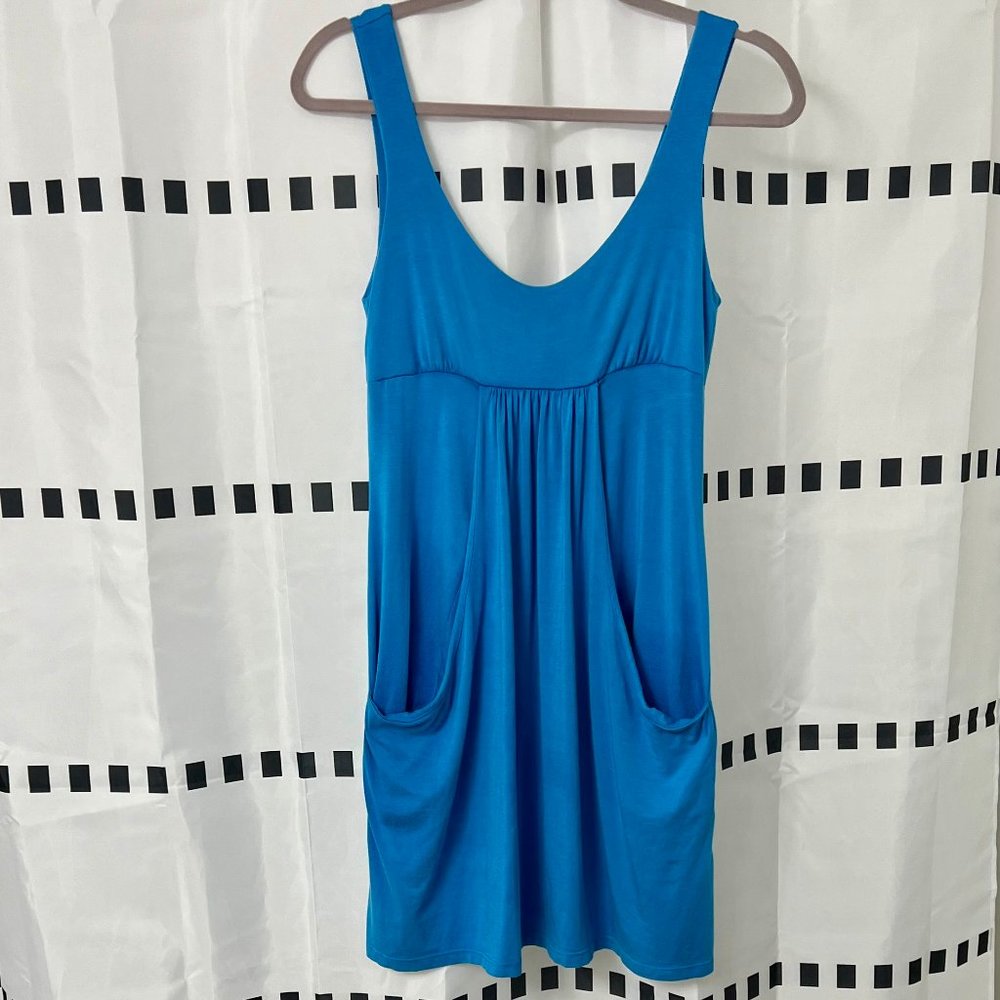 LA ROK  Blue Stretch Sleeveless Pullover Dress